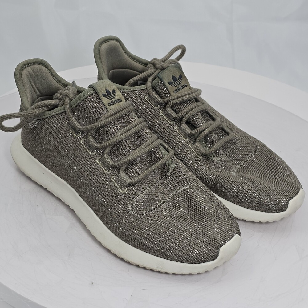 Adidas Tubular Shadow Sparkly Green Women 8 Knit Running Sneakers/Shoes BY9738
